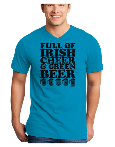 Full of Irish Cheer and Green Beer Adult V-Neck T-shirt by TooLoud-Mens V-Neck T-Shirt-TooLoud-Turquoise-Small-Davson Sales