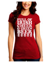 Full of Irish Cheer and Green Beer Juniors Crew Dark T-Shirt by TooLoud-T-Shirts Juniors Tops-TooLoud-Red-Juniors Fitted Small-Davson Sales