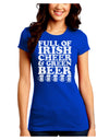 Full of Irish Cheer and Green Beer Juniors Crew Dark T-Shirt by TooLoud-T-Shirts Juniors Tops-TooLoud-Royal-Blue-Juniors Fitted Small-Davson Sales