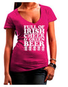 Full of Irish Cheer and Green Beer Juniors V-Neck Dark T-Shirt by TooLoud-Womens V-Neck T-Shirts-TooLoud-Hot-Pink-Juniors Fitted Small-Davson Sales