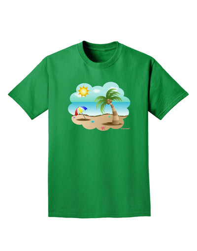 Fun Summer Beach Scene Adult Dark T-Shirt by TooLoud-Mens T-Shirt-TooLoud-Kelly-Green-Small-Davson Sales