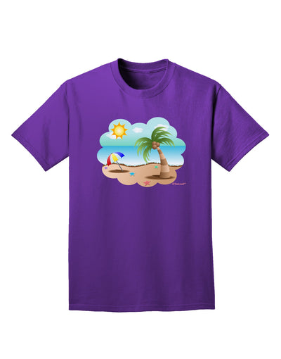 Fun Summer Beach Scene Adult Dark T-Shirt by TooLoud-Mens T-Shirt-TooLoud-Purple-Small-Davson Sales