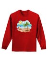 Fun Summer Beach Scene Adult Long Sleeve Dark T-Shirt by TooLoud-TooLoud-Red-Small-Davson Sales