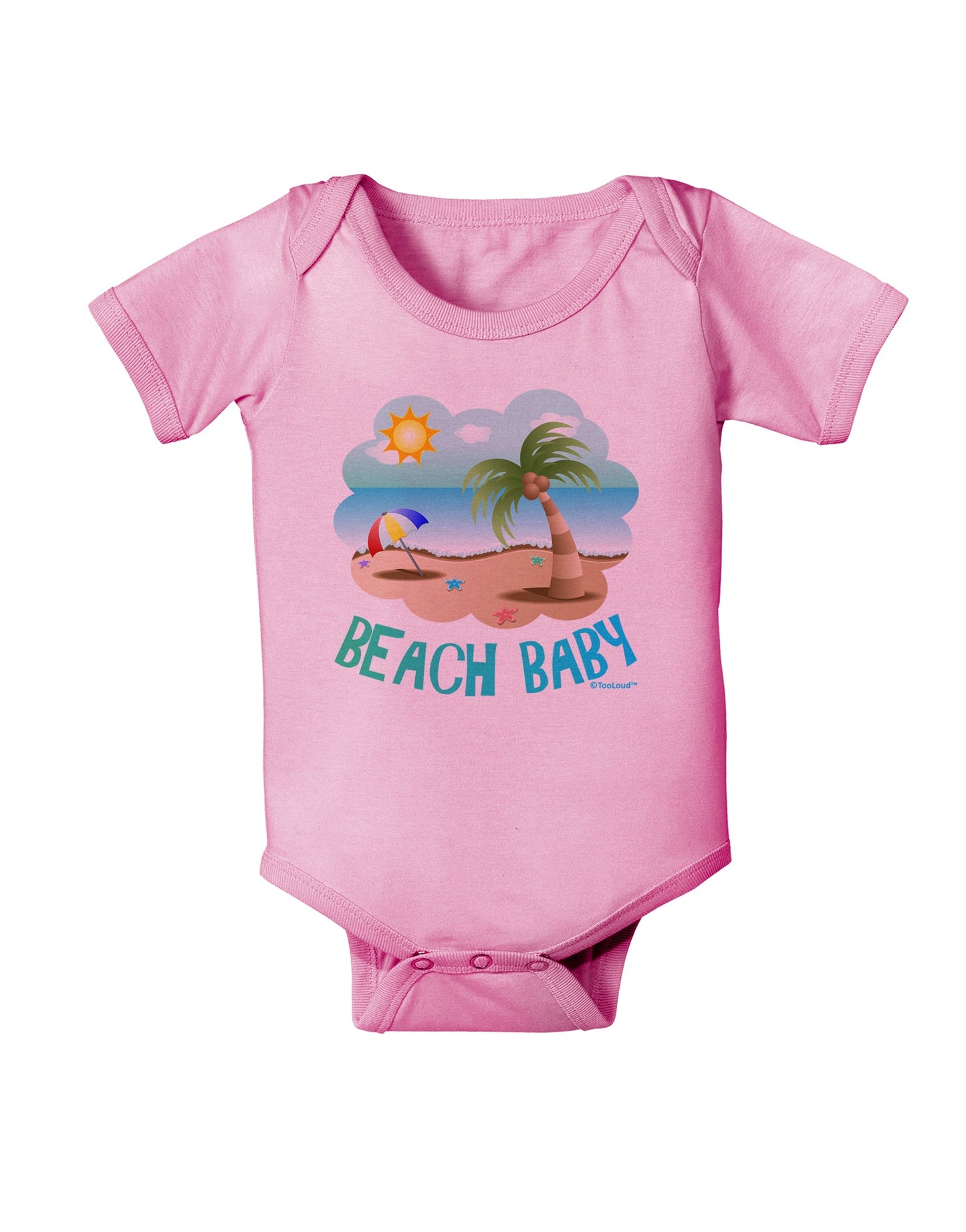 Fun Summer Beach Scene - Beach Baby Baby Romper Bodysuit by TooLoud-Baby Romper-TooLoud-Light-Pink-06-Months-Davson Sales