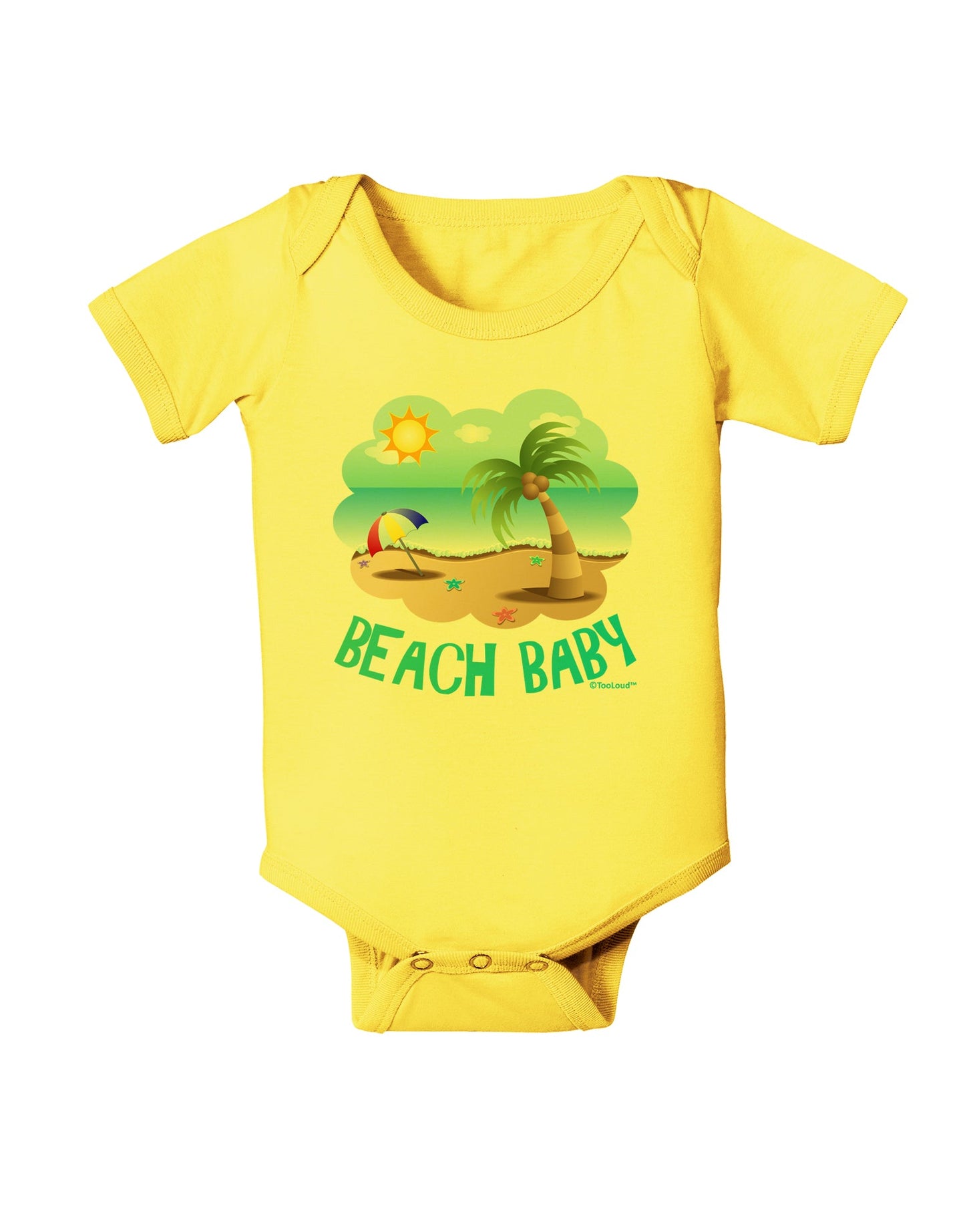 Fun Summer Beach Scene - Beach Baby Baby Romper Bodysuit by TooLoud-Baby Romper-TooLoud-Yellow-06-Months-Davson Sales