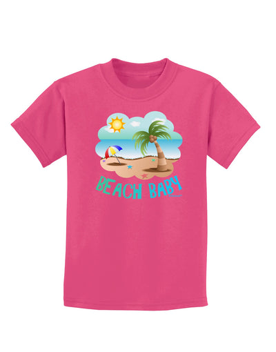 Fun Summer Beach Scene - Beach Baby Childrens Dark T-Shirt by TooLoud-Childrens T-Shirt-TooLoud-Sangria-X-Small-Davson Sales