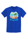 Fun Summer Beach Scene - Beach Baby Childrens Dark T-Shirt by TooLoud-Childrens T-Shirt-TooLoud-Royal-Blue-X-Small-Davson Sales