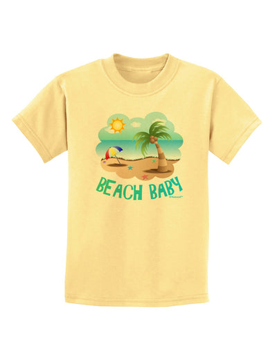 Fun Summer Beach Scene - Beach Baby Childrens T-Shirt by TooLoud-Childrens T-Shirt-TooLoud-Daffodil-Yellow-X-Small-Davson Sales