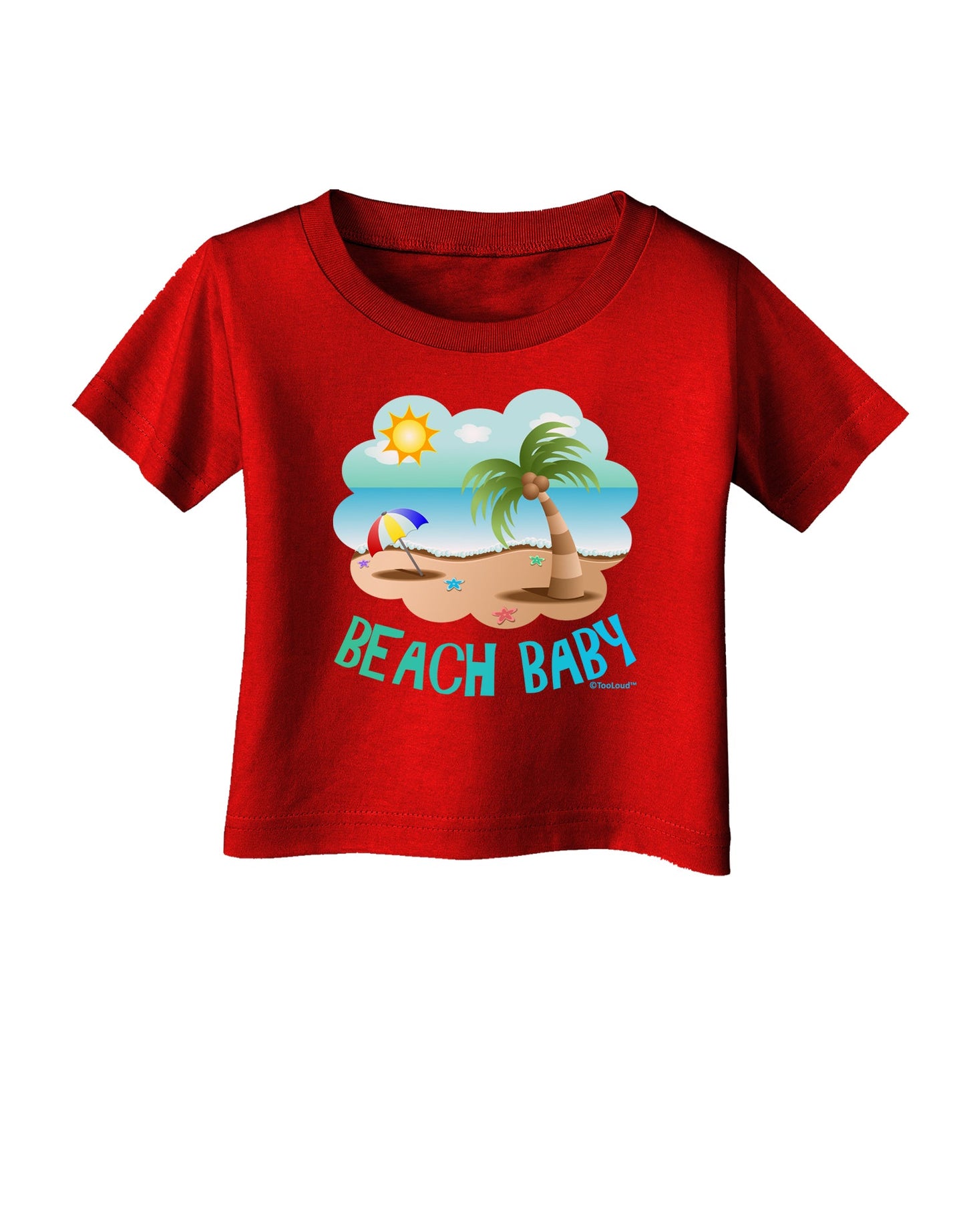 Fun Summer Beach Scene - Beach Baby Infant T-Shirt Dark by TooLoud-Infant T-Shirt-TooLoud-Red-06-Months-Davson Sales