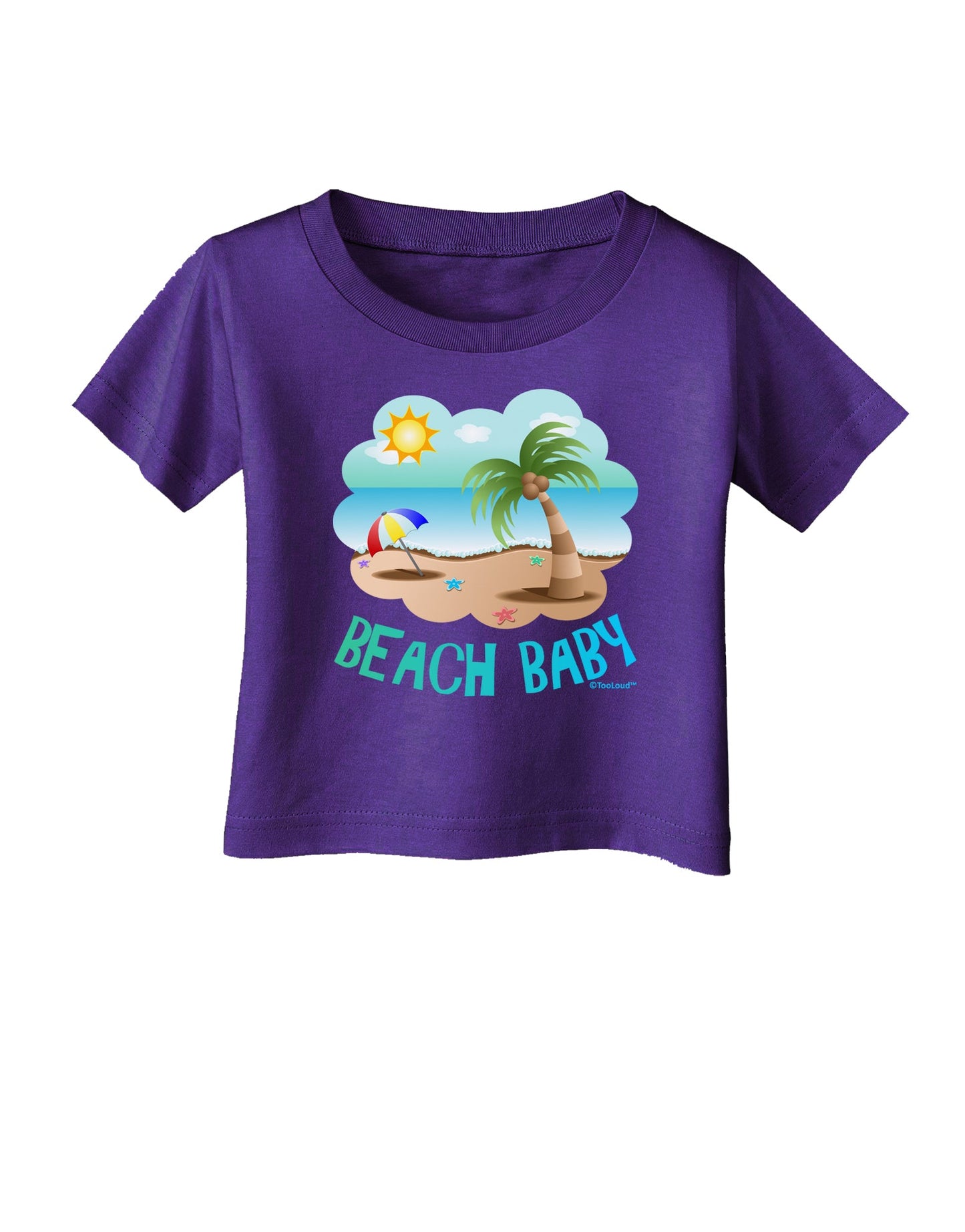 Fun Summer Beach Scene - Beach Baby Infant T-Shirt Dark by TooLoud-Infant T-Shirt-TooLoud-Purple-06-Months-Davson Sales