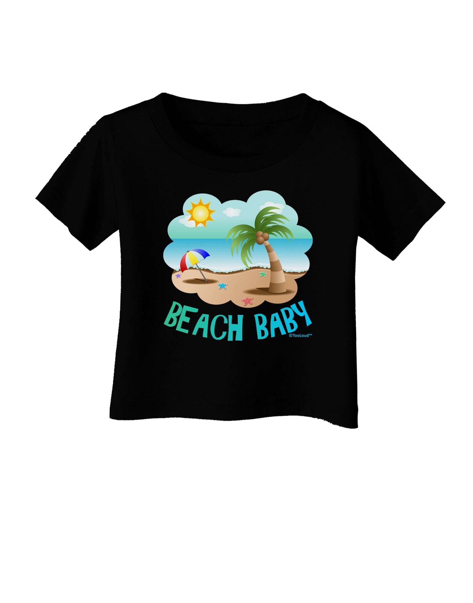 Fun Summer Beach Scene - Beach Baby Infant T-Shirt Dark by TooLoud-Infant T-Shirt-TooLoud-Black-06-Months-Davson Sales