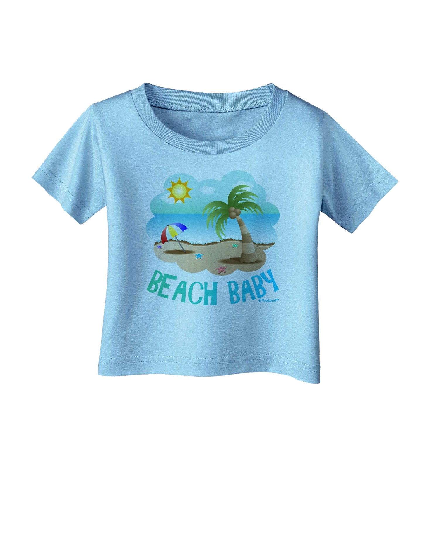 Fun Summer Beach Scene - Beach Baby Infant T-Shirt by TooLoud-Infant T-Shirt-TooLoud-Aquatic-Blue-06-Months-Davson Sales
