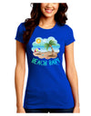 Fun Summer Beach Scene - Beach Baby Juniors Crew Dark T-Shirt by TooLoud-T-Shirts Juniors Tops-TooLoud-Royal-Blue-Juniors Fitted Small-Davson Sales