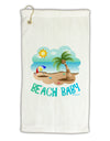 Fun Summer Beach Scene - Beach Baby Micro Terry Gromet Golf Towel 16 x 25 inch by TooLoud-Golf Towel-TooLoud-White-Davson Sales