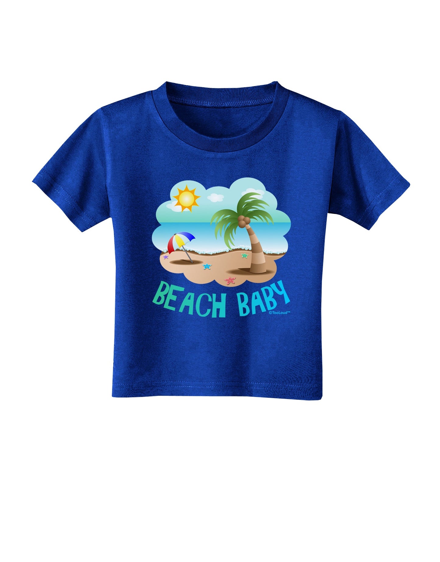 Fun Summer Beach Scene - Beach Baby Toddler T-Shirt Dark by TooLoud-Toddler T-Shirt-TooLoud-Royal-Blue-2T-Davson Sales