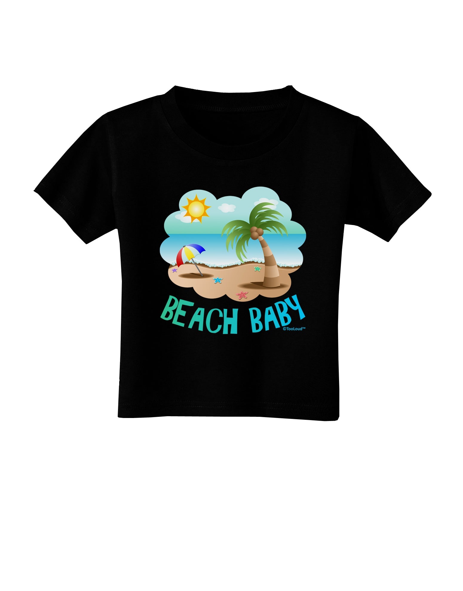 Fun Summer Beach Scene - Beach Baby Toddler T-Shirt Dark by TooLoud-Toddler T-Shirt-TooLoud-Black-2T-Davson Sales