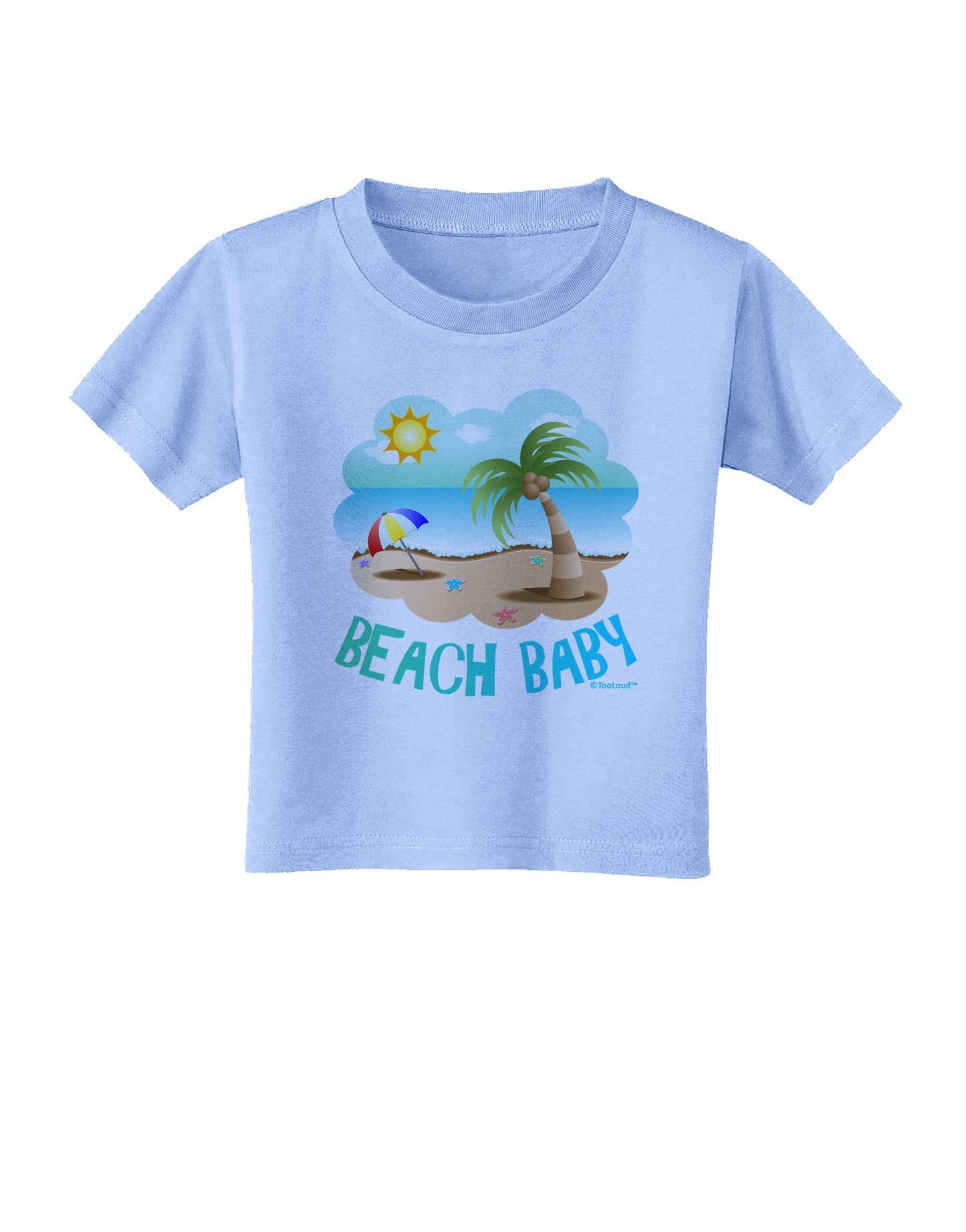 Fun Summer Beach Scene - Beach Baby Toddler T-Shirt by TooLoud-Toddler T-Shirt-TooLoud-Aquatic-Blue-2T-Davson Sales
