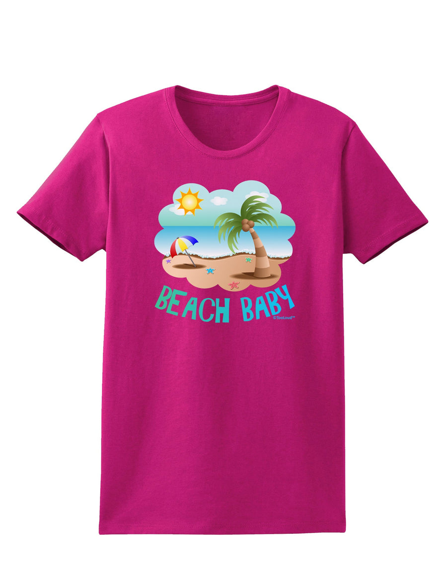 Fun Summer Beach Scene - Beach Baby Womens Dark T-Shirt by TooLoud-Womens T-Shirt-TooLoud-Black-X-Small-Davson Sales