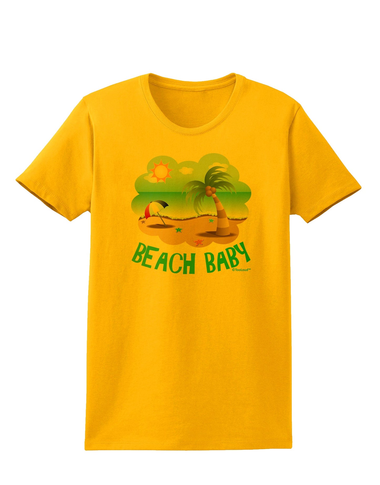 Fun Summer Beach Scene - Beach Baby Womens T-Shirt by TooLoud-Womens T-Shirt-TooLoud-Gold-X-Small-Davson Sales