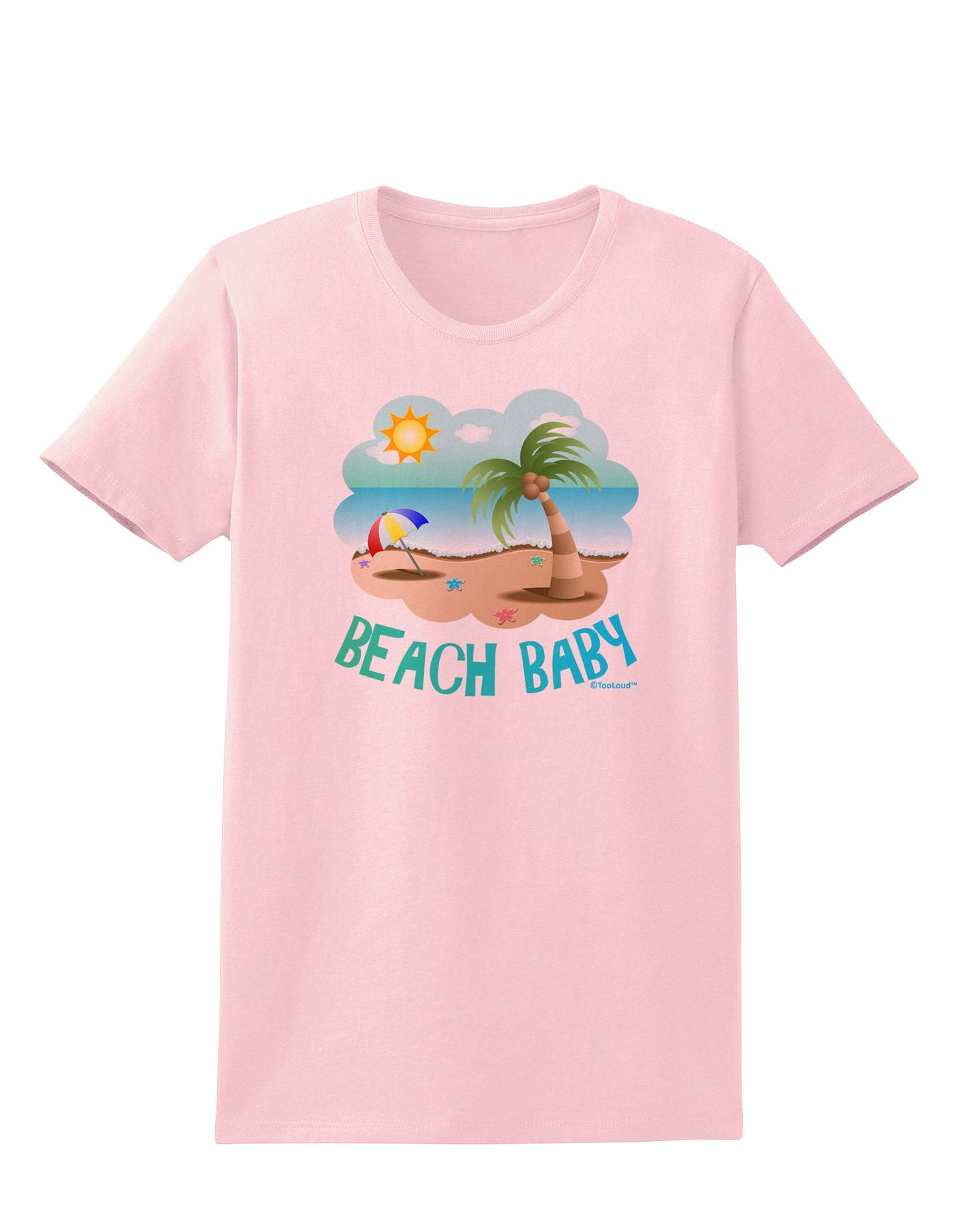 Fun Summer Beach Scene - Beach Baby Womens T-Shirt by TooLoud-Womens T-Shirt-TooLoud-PalePink-X-Small-Davson Sales