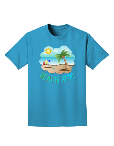 Fun Summer Beach Scene - Beach Bum Adult Dark T-Shirt by TooLoud-Mens T-Shirt-TooLoud-Turquoise-Small-Davson Sales