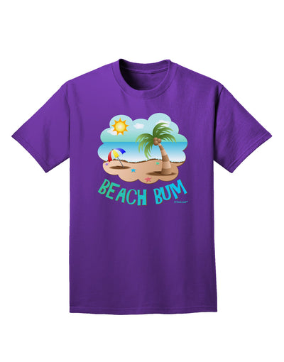 Fun Summer Beach Scene - Beach Bum Adult Dark T-Shirt by TooLoud-Mens T-Shirt-TooLoud-Purple-Small-Davson Sales