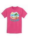 Fun Summer Beach Scene - Beach Bum Childrens Dark T-Shirt by TooLoud-Childrens T-Shirt-TooLoud-Sangria-X-Small-Davson Sales