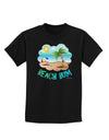 Fun Summer Beach Scene - Beach Bum Childrens Dark T-Shirt by TooLoud-Childrens T-Shirt-TooLoud-Black-X-Small-Davson Sales