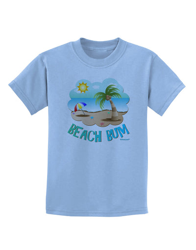 Fun Summer Beach Scene - Beach Bum Childrens T-Shirt by TooLoud-Childrens T-Shirt-TooLoud-Light-Blue-X-Small-Davson Sales