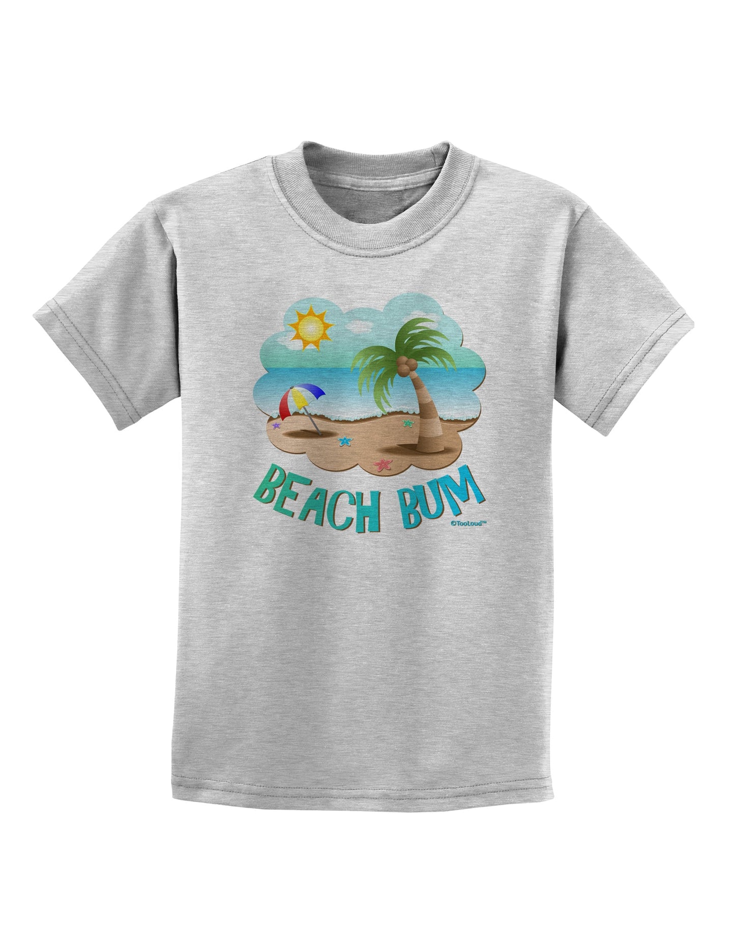 Fun Summer Beach Scene - Beach Bum Childrens T-Shirt by TooLoud-Childrens T-Shirt-TooLoud-AshGray-X-Small-Davson Sales