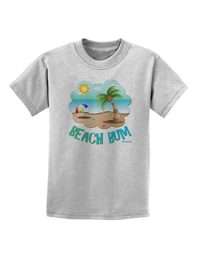 Fun Summer Beach Scene - Beach Bum Childrens T-Shirt by TooLoud-Childrens T-Shirt-TooLoud-AshGray-X-Small-Davson Sales