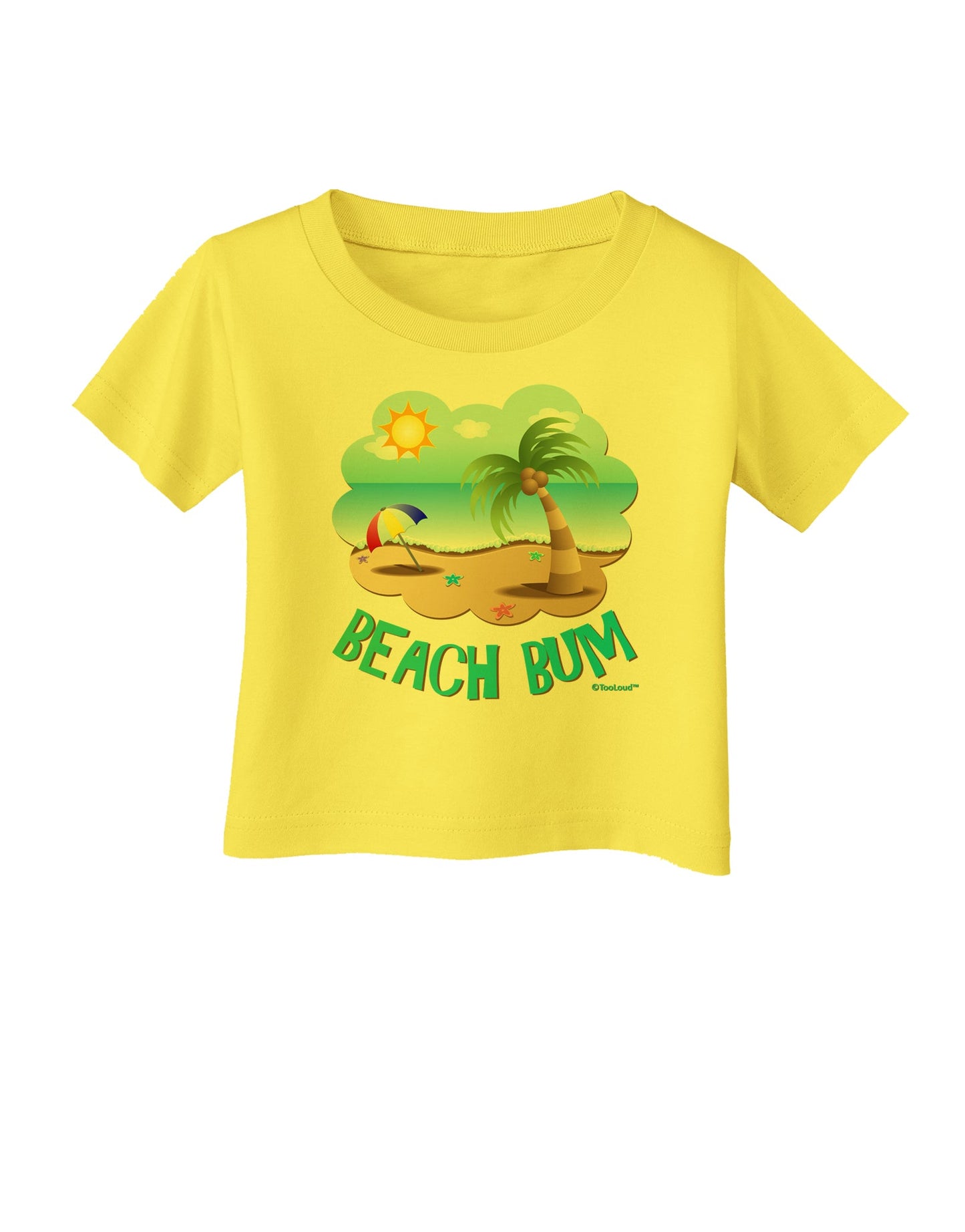Fun Summer Beach Scene - Beach Bum Infant T-Shirt by TooLoud-Infant T-Shirt-TooLoud-Yellow-06-Months-Davson Sales