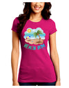 Fun Summer Beach Scene - Beach Bum Juniors Crew Dark T-Shirt by TooLoud-T-Shirts Juniors Tops-TooLoud-Hot-Pink-Juniors Fitted Small-Davson Sales