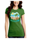 Fun Summer Beach Scene - Beach Bum Juniors Crew Dark T-Shirt by TooLoud-T-Shirts Juniors Tops-TooLoud-Kiwi-Green-Juniors Fitted X-Small-Davson Sales