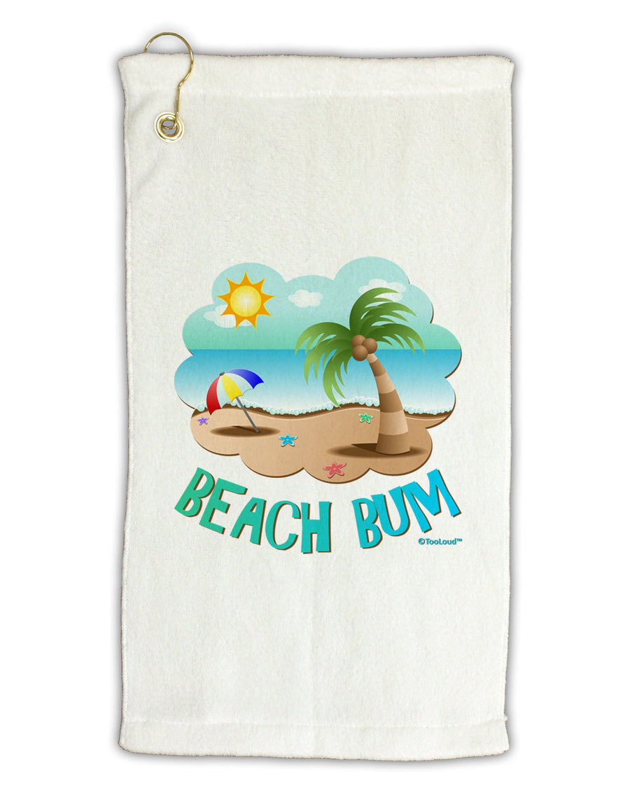 Fun Summer Beach Scene - Beach Bum Micro Terry Gromet Golf Towel 16 x 25 inch by TooLoud-Golf Towel-TooLoud-White-Davson Sales