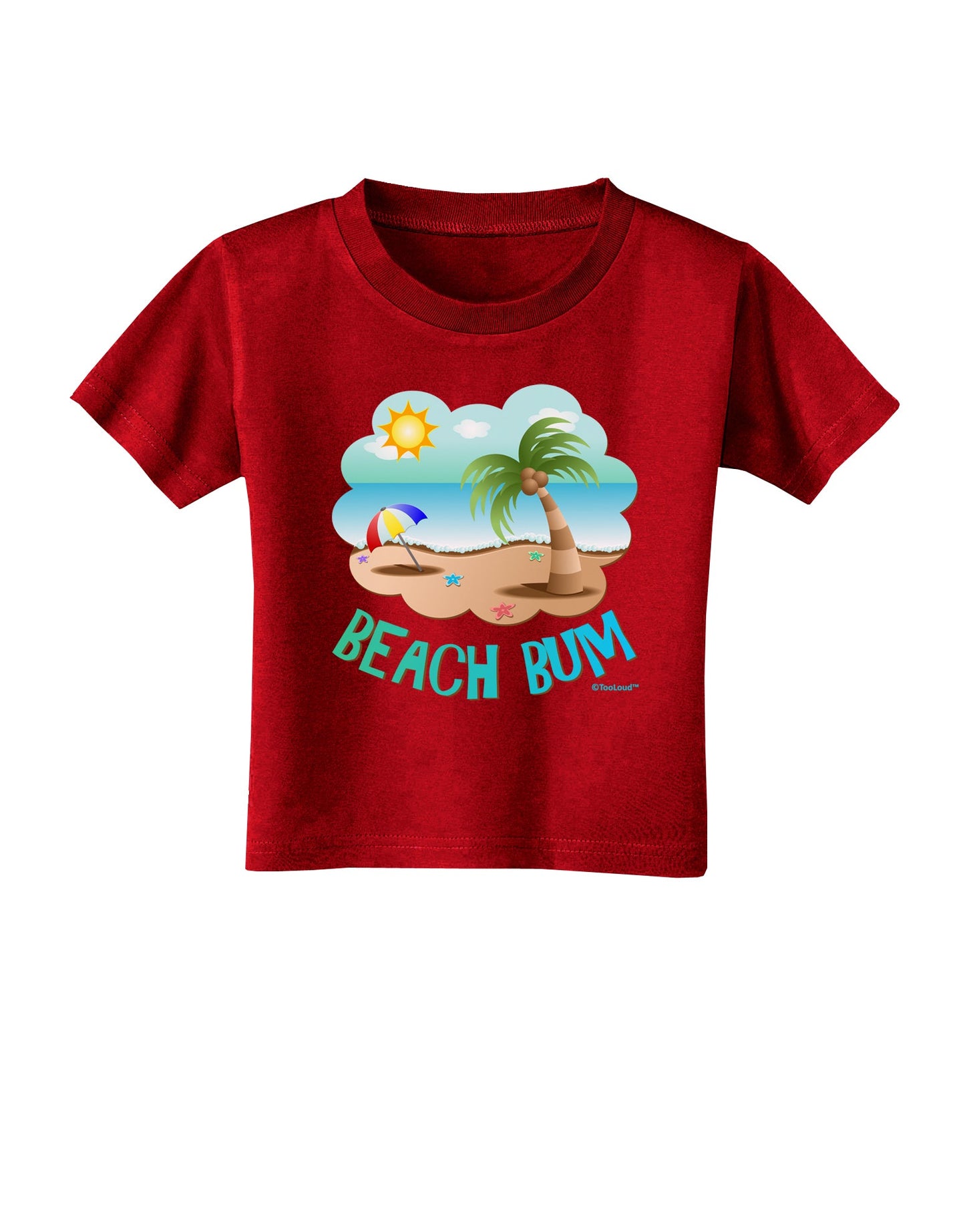 Fun Summer Beach Scene - Beach Bum Toddler T-Shirt Dark by TooLoud-Toddler T-Shirt-TooLoud-Red-2T-Davson Sales