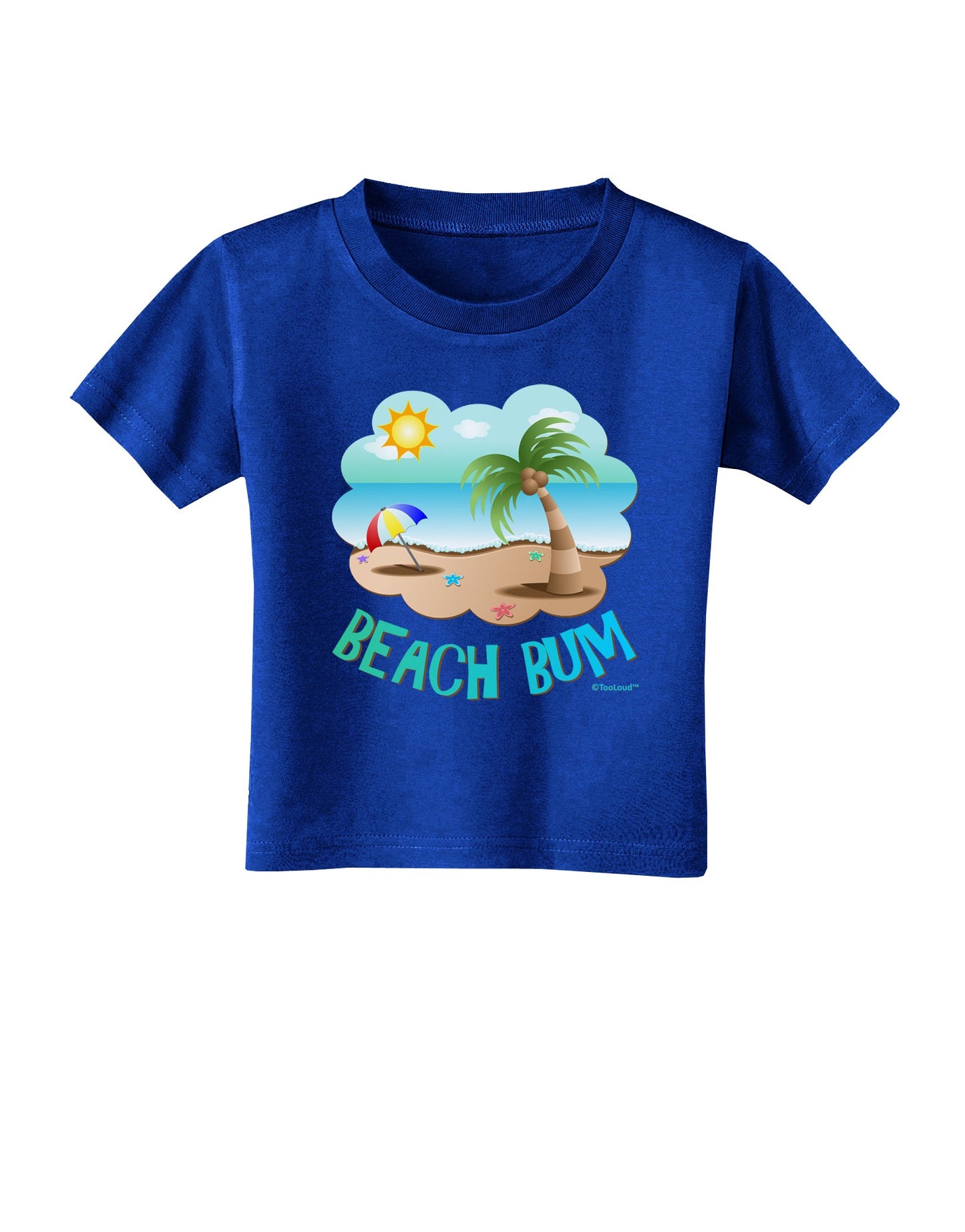 Fun Summer Beach Scene - Beach Bum Toddler T-Shirt Dark by TooLoud-Toddler T-Shirt-TooLoud-Royal-Blue-2T-Davson Sales