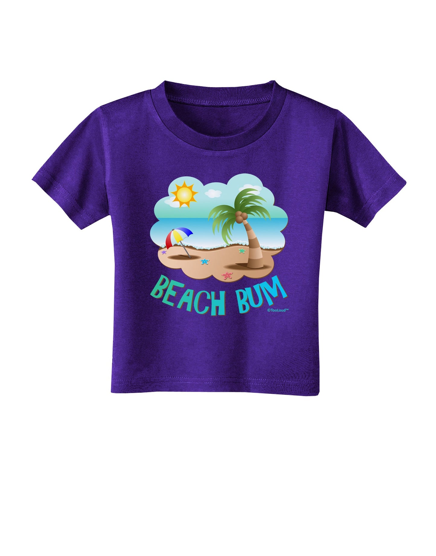 Fun Summer Beach Scene - Beach Bum Toddler T-Shirt Dark by TooLoud-Toddler T-Shirt-TooLoud-Purple-2T-Davson Sales