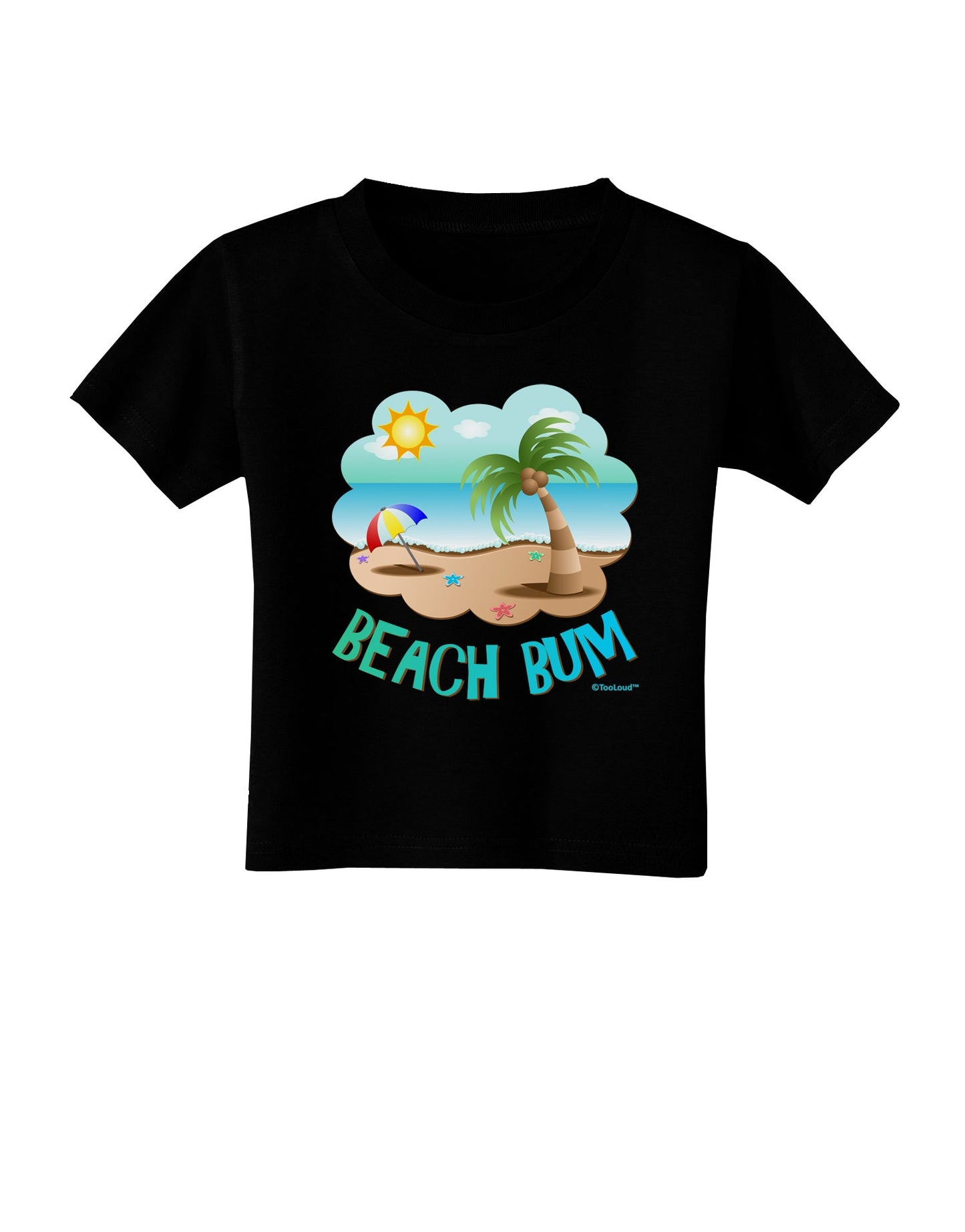 Fun Summer Beach Scene - Beach Bum Toddler T-Shirt Dark by TooLoud-Toddler T-Shirt-TooLoud-Black-2T-Davson Sales