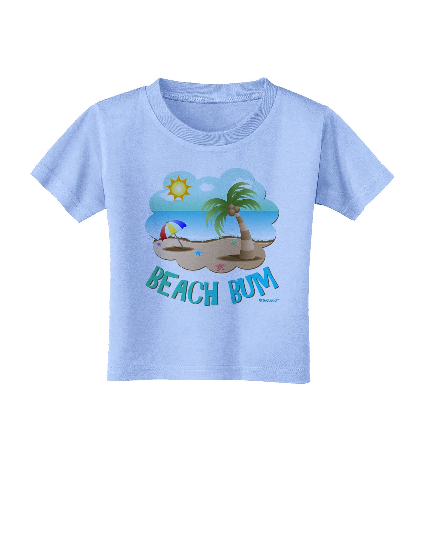 Fun Summer Beach Scene - Beach Bum Toddler T-Shirt by TooLoud-Toddler T-Shirt-TooLoud-Aquatic-Blue-2T-Davson Sales