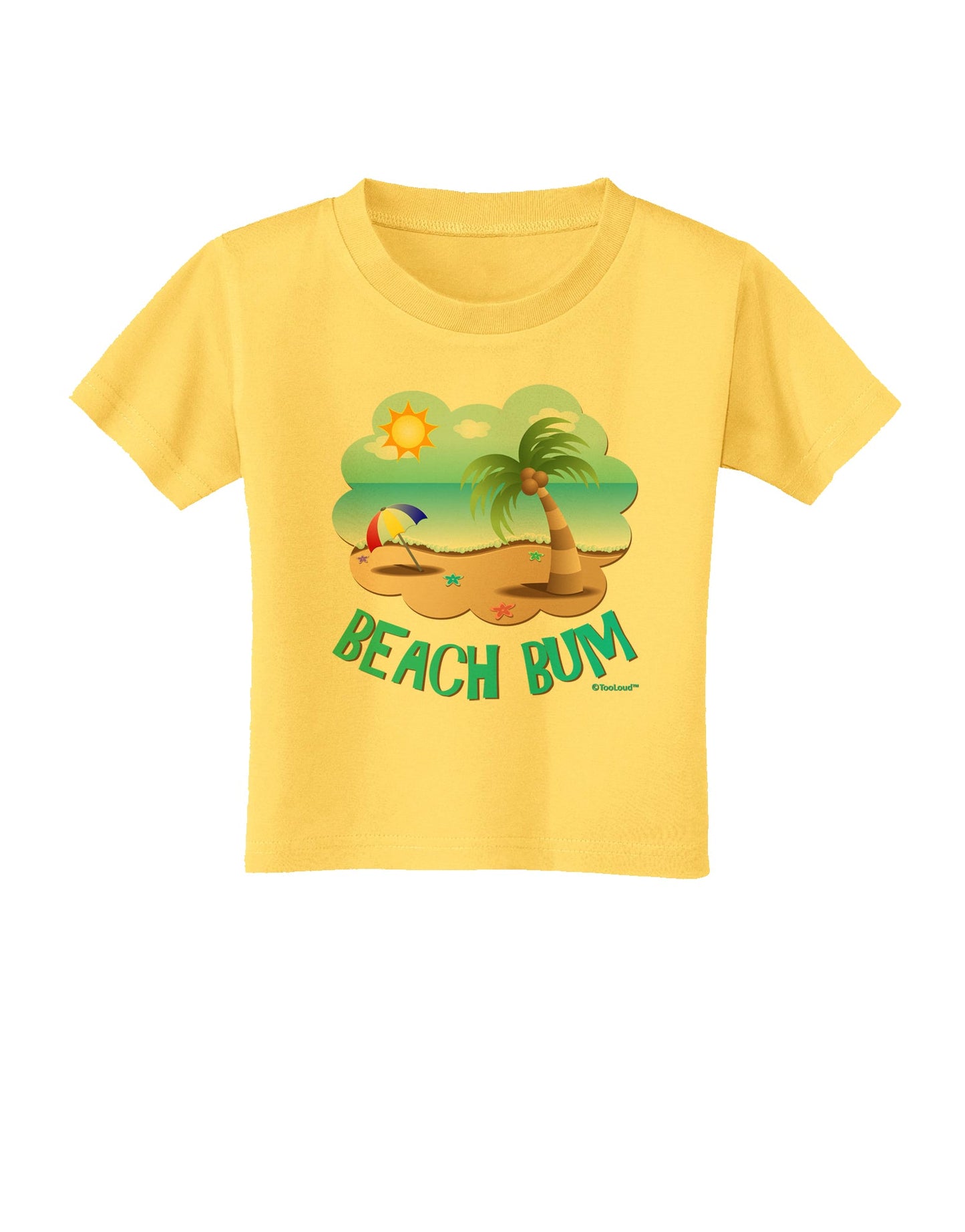 Fun Summer Beach Scene - Beach Bum Toddler T-Shirt by TooLoud-Toddler T-Shirt-TooLoud-Yellow-2T-Davson Sales