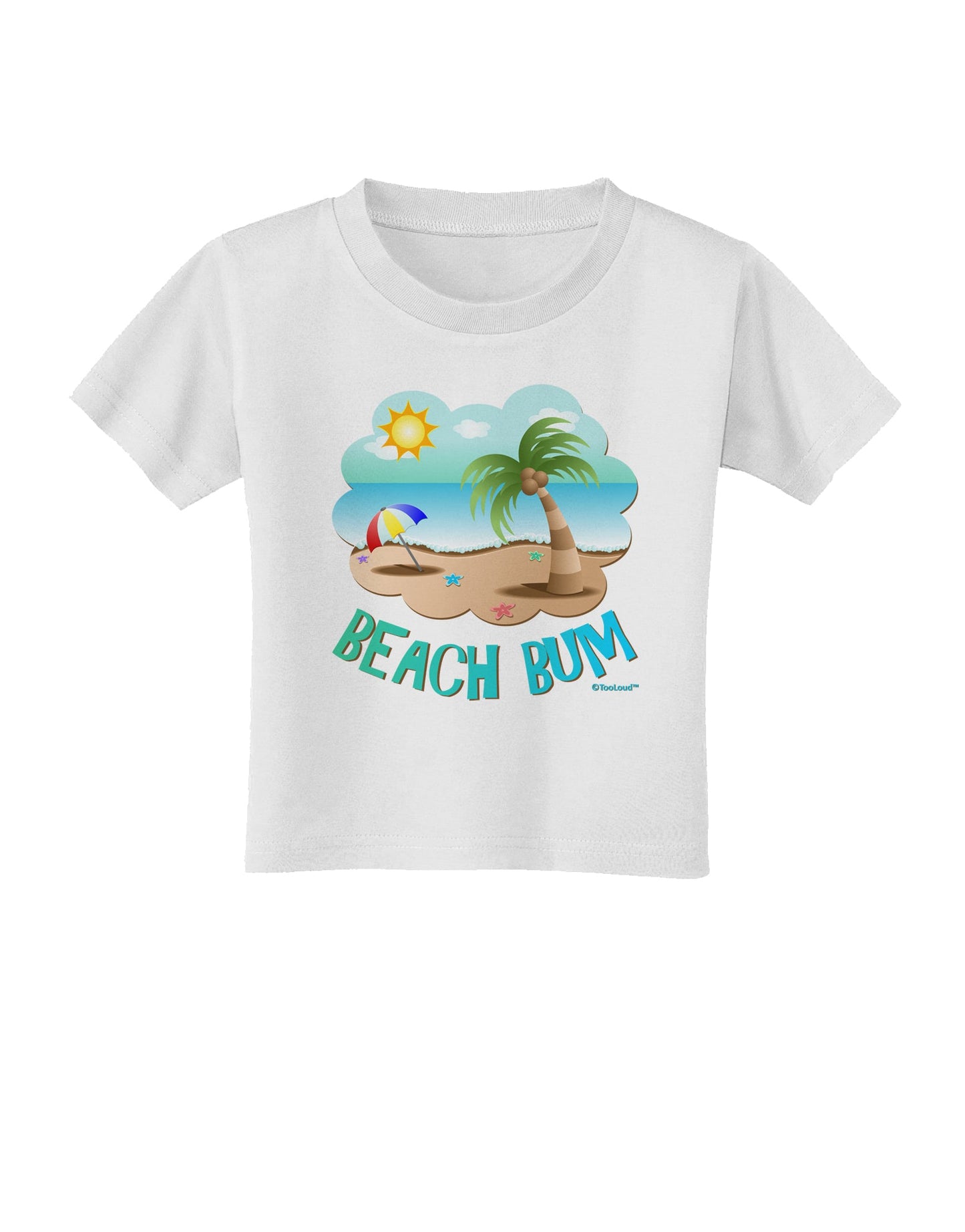 Fun Summer Beach Scene - Beach Bum Toddler T-Shirt by TooLoud-Toddler T-Shirt-TooLoud-White-2T-Davson Sales
