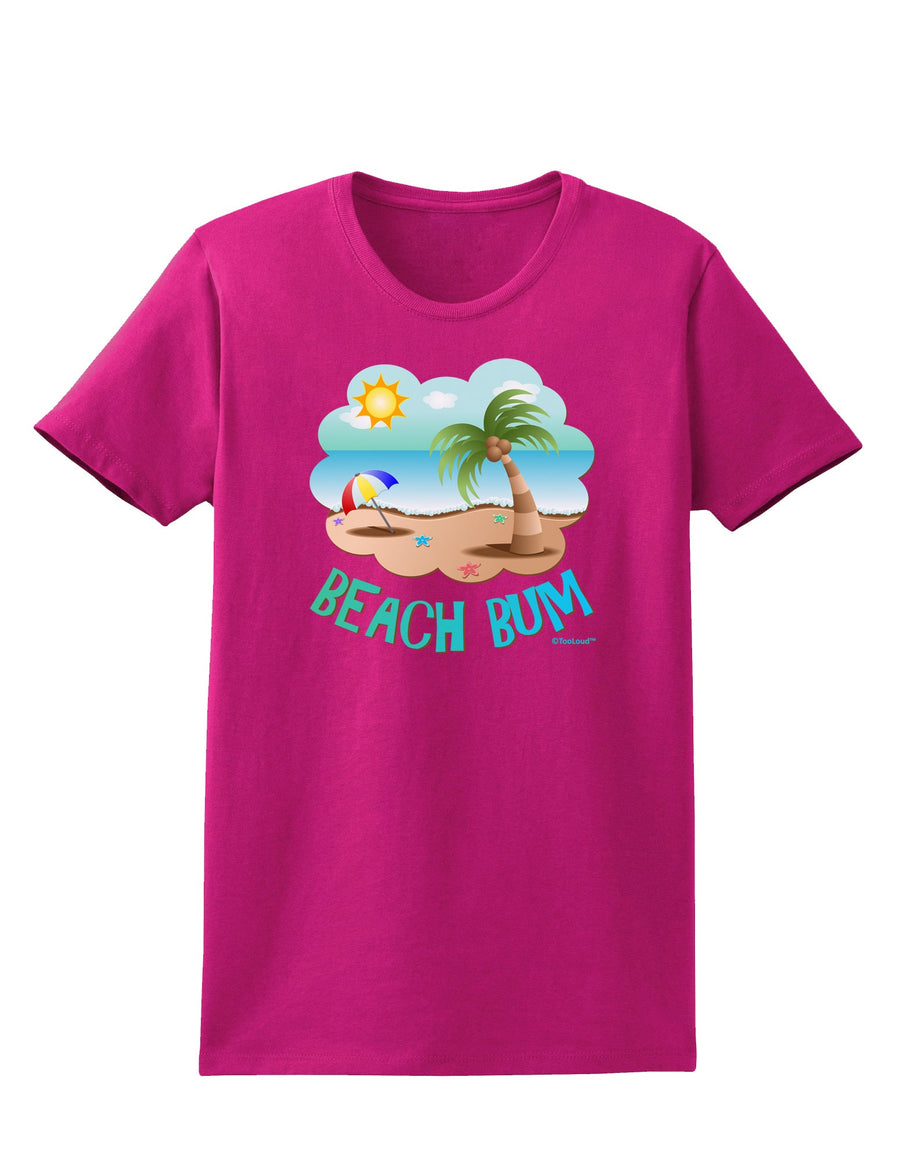 Fun Summer Beach Scene - Beach Bum Womens Dark T-Shirt by TooLoud-Womens T-Shirt-TooLoud-Black-X-Small-Davson Sales