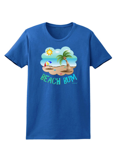 Fun Summer Beach Scene - Beach Bum Womens Dark T-Shirt by TooLoud-Womens T-Shirt-TooLoud-Royal-Blue-X-Small-Davson Sales