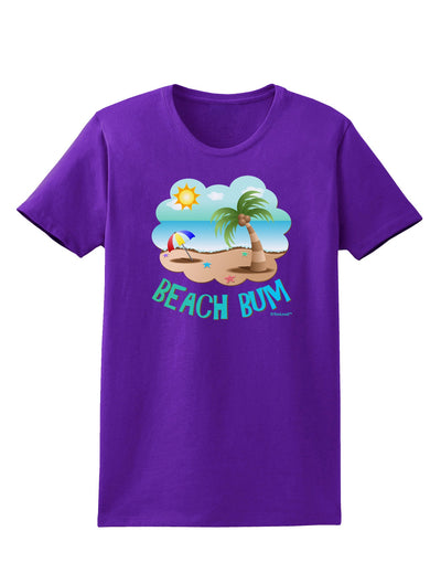 Fun Summer Beach Scene - Beach Bum Womens Dark T-Shirt by TooLoud-Womens T-Shirt-TooLoud-Purple-X-Small-Davson Sales