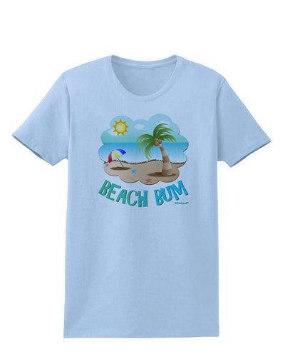 Fun Summer Beach Scene - Beach Bum Womens T-Shirt by TooLoud-Womens T-Shirt-TooLoud-Light-Blue-X-Small-Davson Sales