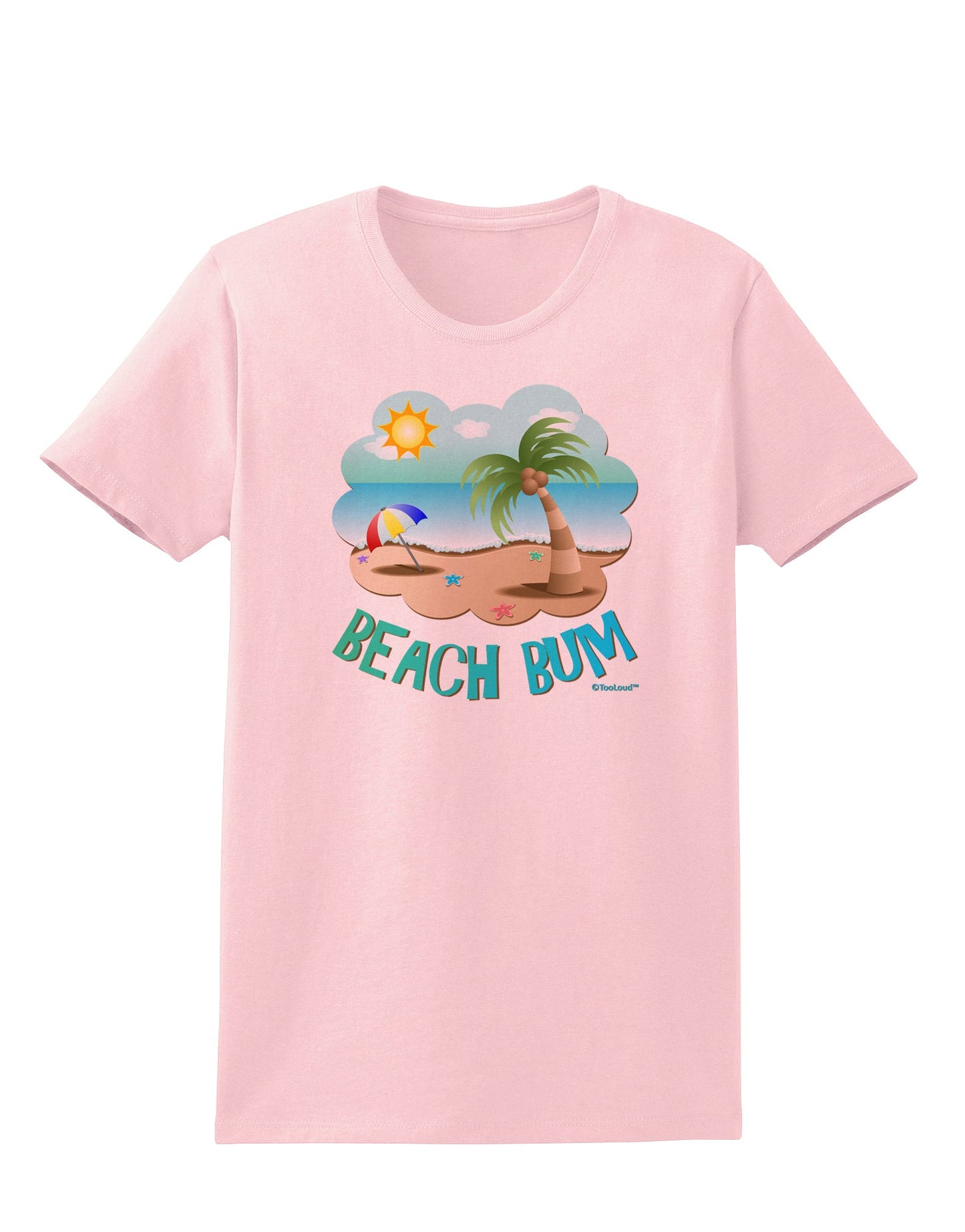 Fun Summer Beach Scene - Beach Bum Womens T-Shirt by TooLoud-Womens T-Shirt-TooLoud-PalePink-X-Small-Davson Sales