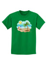 Fun Summer Beach Scene Childrens Dark T-Shirt by TooLoud-Childrens T-Shirt-TooLoud-Kelly-Green-X-Small-Davson Sales