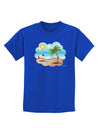 Fun Summer Beach Scene Childrens Dark T-Shirt by TooLoud-Childrens T-Shirt-TooLoud-Royal-Blue-X-Small-Davson Sales