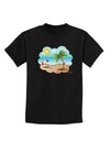 Fun Summer Beach Scene Childrens Dark T-Shirt by TooLoud-Childrens T-Shirt-TooLoud-Black-X-Small-Davson Sales